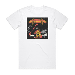 Haunt Burst Into Flame Album Cover T-Shirt White Haunt Burst Into Flame Album Cover T-Shirt White