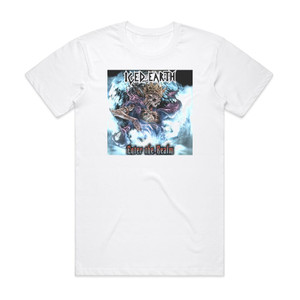 Iced Earth Enter The Realm 1 Album Cover T-Shirt White Iced Earth Enter The Realm 1 Album Cover T-Shirt White