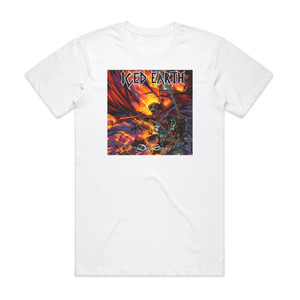Iced Earth The Dark Saga 1 Album Cover T-Shirt White Iced Earth The Dark Saga 1 Album Cover T-Shirt White