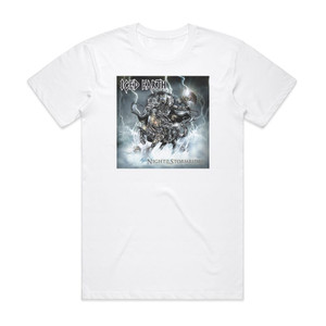 Iced Earth Night Of The Stormrider Album Cover T-Shirt White Iced Earth Night Of The Stormrider Album Cover T-Shirt White