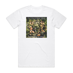 Ironsword Overlords Of Chaos Album Cover T-Shirt White Ironsword Overlords Of Chaos Album Cover T-Shirt White