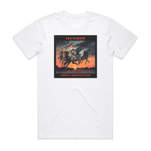 Jag Panzer Ample Destruction 1 Album Cover T-Shirt White Jag Panzer Ample Destruction 1 Album Cover T-Shirt White