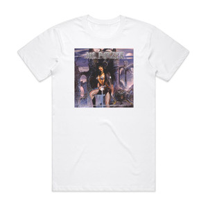 Jag Panzer Decade Of The Nail Spiked Bat Album Cover T-Shirt White Jag Panzer Decade Of The Nail Spiked Bat Album Cover T-Shirt White