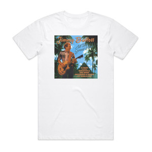 Jimmy Buffett All The Great Hits Album Cover T-Shirt White Jimmy Buffett All The Great Hits Album Cover T-Shirt White