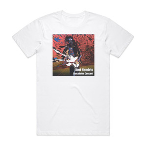 Jimi Hendrix Stockholm Concert Album Cover T-Shirt White Jimi Hendrix Stockholm Concert Album Cover T-Shirt White