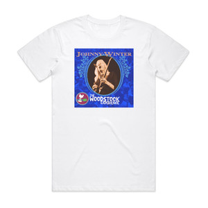 Johnny Winter The Woodstock Experience Album Cover T-Shirt White