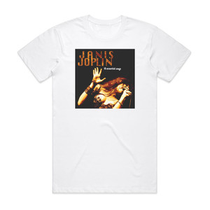 Janis Joplin 18 Essential Songs Album Cover T-Shirt White Janis Joplin 18 Essential Songs Album Cover T-Shirt White