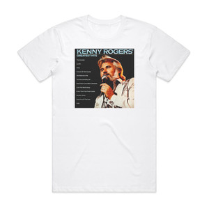Kenny Rogers Greatest Hits 1 Album Cover T-Shirt White Kenny Rogers Greatest Hits 1 Album Cover T-Shirt White
