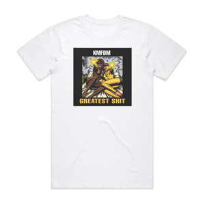 KMFDM Greatest Shit Album Cover T-Shirt White KMFDM Greatest Shit Album Cover T-Shirt White