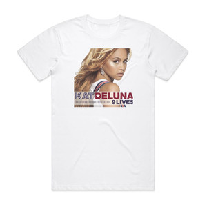 Kat DeLuna 9 Lives Album Cover T-Shirt White Kat DeLuna 9 Lives Album Cover T-Shirt White