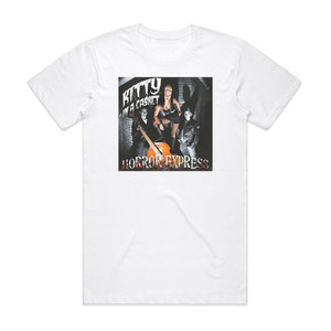 Kitty in a Casket Horror Express Album Cover T-Shirt White Kitty in a Casket Horror Express Album Cover T-Shirt White