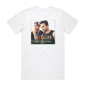 Luis Fonsi Despacito Major Lazer Moska Remix Album Cover T-Shirt White Luis Fonsi Despacito Major Lazer Moska Remix Album Cover T-Shirt White
