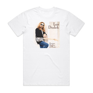 Les Dudek Deeper Shades Of Blues Album Cover T-Shirt White Les Dudek Deeper Shades Of Blues Album Cover T-Shirt White