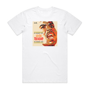 Little Richard His Biggest Hits Album Cover T-Shirt White Little Richard His Biggest Hits Album Cover T-Shirt White