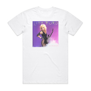 Lita Ford Out For Blood 1 Album Cover T-Shirt White Lita Ford Out For Blood 1 Album Cover T-Shirt White
