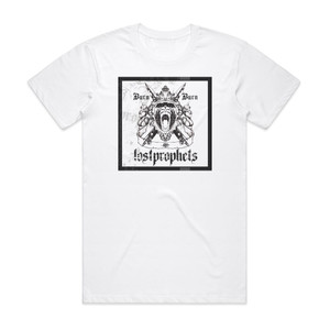 Lostprophets Burn Burn 1 Album Cover T-Shirt White Lostprophets Burn Burn 1 Album Cover T-Shirt White