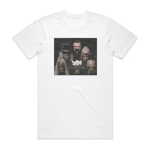 Lordi Blood Red Sandman 1 Album Cover T-Shirt White Lordi Blood Red Sandman 1 Album Cover T-Shirt White