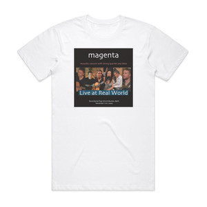Magenta Live At Real World Album Cover T-Shirt White Magenta Live At Real World Album Cover T-Shirt White