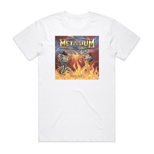 Metalium Demons Of Insanity Chapter Five Album Cover T-Shirt White Metalium Demons Of Insanity Chapter Five Album Cover T-Shirt White