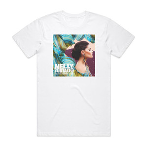 Nelly Furtado Waiting For The Night Ep Album Cover T-Shirt White Nelly Furtado Waiting For The Night Ep Album Cover T-Shirt White
