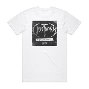 Obituary A Dying World Album Cover T-Shirt White Obituary A Dying World Album Cover T-Shirt White