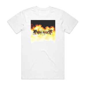 Papa Roach Burn Album Cover T-Shirt White Papa Roach Burn Album Cover T-Shirt White