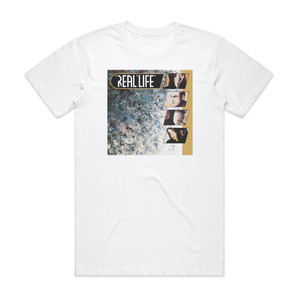 Real Life Flame Album Cover T-Shirt White Real Life Flame Album Cover T-Shirt White