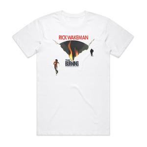 Rick Wakeman The Burning 1 Album Cover T-Shirt White Rick Wakeman The Burning 1 Album Cover T-Shirt White