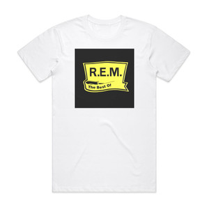 REM The Best Of Rem 1 Album Cover T-Shirt White REM The Best Of Rem 1 Album Cover T-Shirt White