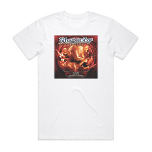 Rhapsody of Fire Live From Chaos To Eternity Album Cover T-Shirt White Rhapsody of Fire Live From Chaos To Eternity Album Cover T-Shirt White