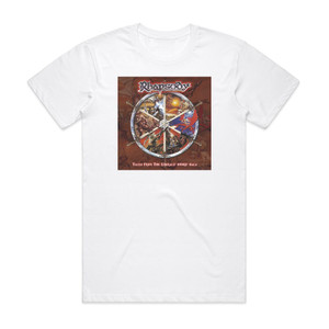 Rhapsody of Fire Tales From The Emerald Sword Saga Album Cover T-Shirt White Rhapsody of Fire Tales From The Emerald Sword Saga Album Cover T-Shirt White
