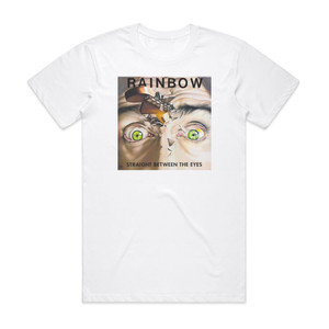 Rainbow Straight Between The Eyes Album Cover T-Shirt White Rainbow Straight Between The Eyes Album Cover T-Shirt White