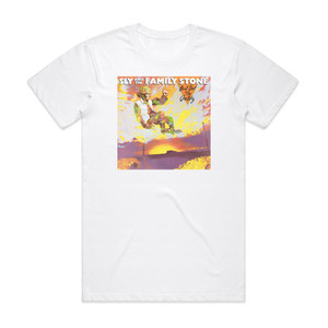 Sly and The Family Stone Aint But The One Way Album Cover T-Shirt White Sly and The Family Stone Aint But The One Way Album Cover T-Shirt White