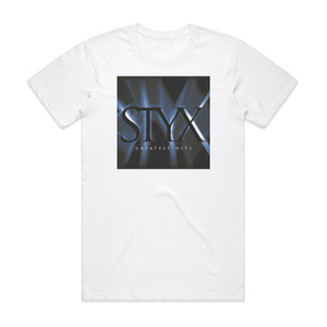 Styx Greatest Hits Album Cover T-Shirt White Styx Greatest Hits Album Cover T-Shirt White