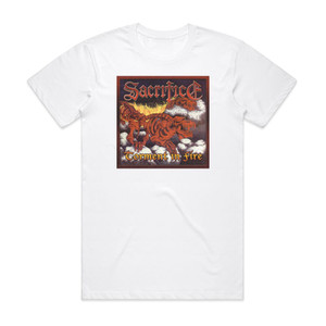 Sacrifice Torment In Fire Album Cover T-Shirt White Sacrifice Torment In Fire Album Cover T-Shirt White