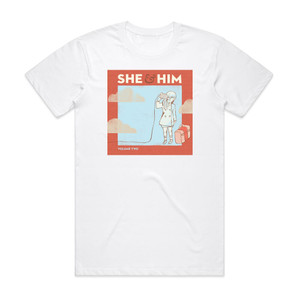 She and Him Volume Two 1 Album Cover T-Shirt White