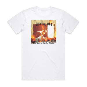 Satyricon The Forest Is My Throne Album Cover T-Shirt White Satyricon The Forest Is My Throne Album Cover T-Shirt White