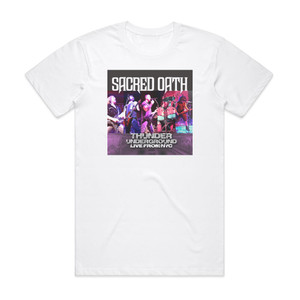 Sacred Oath Thunder Underground Live From Nyc Album Cover T-Shirt White Sacred Oath Thunder Underground Live From Nyc Album Cover T-Shirt White