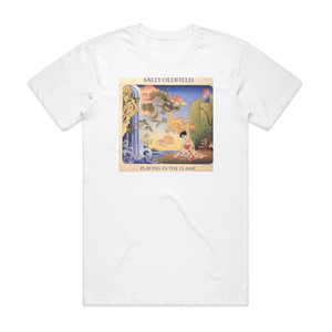 Sally Oldfield Playing In The Flame Album Cover T-Shirt White Sally Oldfield Playing In The Flame Album Cover T-Shirt White