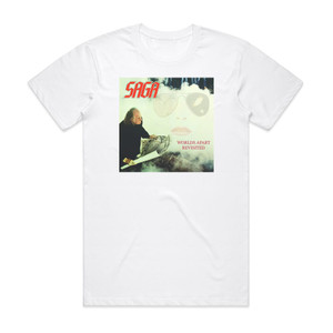 Saga Worlds Apart Revisited Album Cover T-Shirt White Saga Worlds Apart Revisited Album Cover T-Shirt White