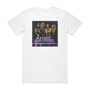 Steel Panther Community Property Album Cover T-Shirt White Steel Panther Community Property Album Cover T-Shirt White
