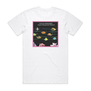 Stevie Wonder Original Musiquarium I Album Cover T-Shirt White Stevie Wonder Original Musiquarium I Album Cover T-Shirt White