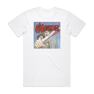 Saxon Saxon Album Cover T-Shirt White Saxon Saxon Album Cover T-Shirt White