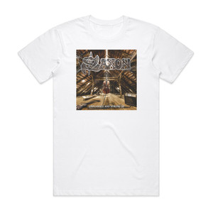 Saxon Unplugged And Strung Up Album Cover T-Shirt White Saxon Unplugged And Strung Up Album Cover T-Shirt White
