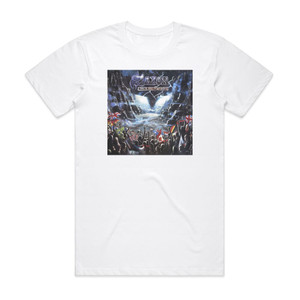 Saxon Rock The Nations Album Cover T-Shirt White Saxon Rock The Nations Album Cover T-Shirt White