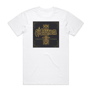 Saxon Stgeorges Day Sacrifice Live In Manchester Album Cover T-Shirt White Saxon Stgeorges Day Sacrifice Live In Manchester Album Cover T-Shirt White