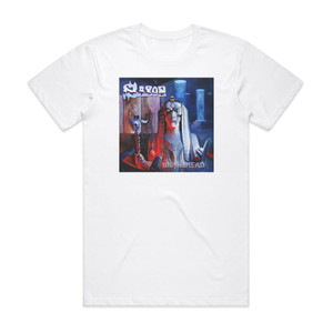 Saxon Metalhead Album Cover T-Shirt White Saxon Metalhead Album Cover T-Shirt White