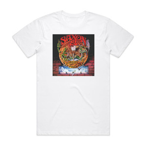 Saxon Forever Free Album Cover T-Shirt White Saxon Forever Free Album Cover T-Shirt White