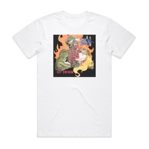 Savage Thrust Eat Em Raw Album Cover T-Shirt White Savage Thrust Eat Em Raw Album Cover T-Shirt White