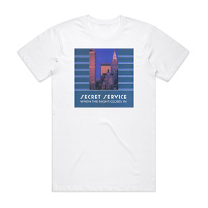 Secret Service When The Night Closes In Album Cover T-Shirt White Secret Service When The Night Closes In Album Cover T-Shirt White